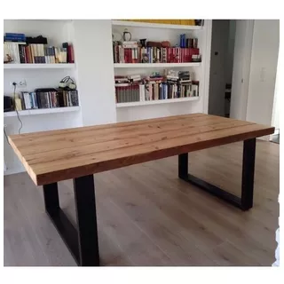 Mesa De Comedor Estilo Industrial 1.50x80x80 Hierro Y Madera