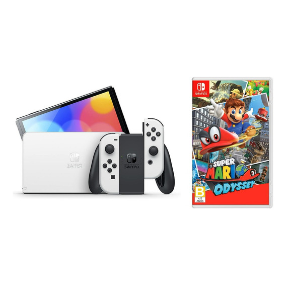 Nintendo  Nintendo Switch Switch OLED 64GB Super Mario Odyssey Bundle  color blanco