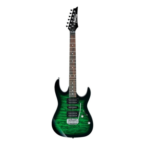 Guitarra eléctrica Ibanez RG GIO GRX70QA de álamo transparent emerald burst con diapasón de amaranto