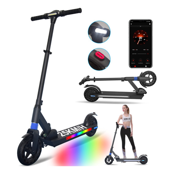 Scooter Eléctrico Plegable Luz 10.4ah 25 Km/h 350w Con Bt