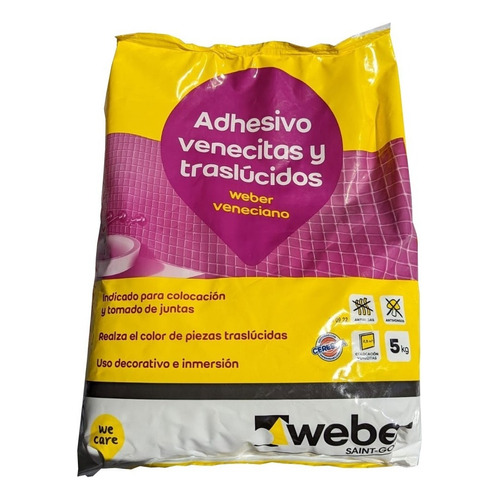 Weber Veneciano 5kg Nieve Adhesivo Y Pastina Para Venecitas