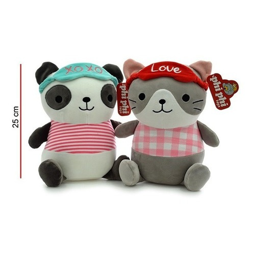 Phi Phi Toys Peluche Panda Y Gato Cancheros 25cm 8117