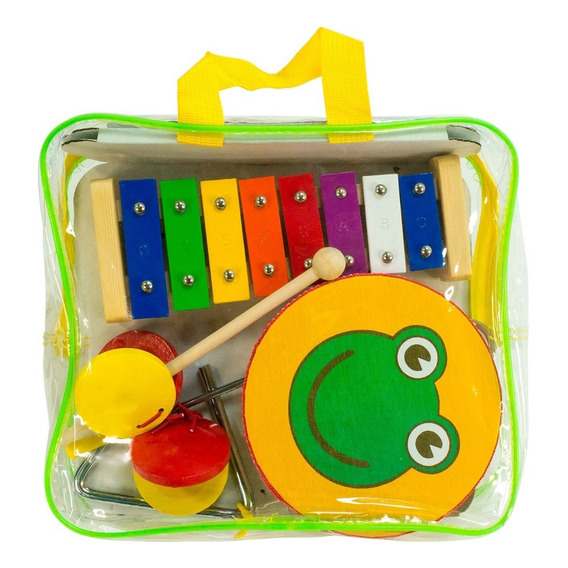 Set Instrumentos Percusión Infantil Memphis Color Amarillo