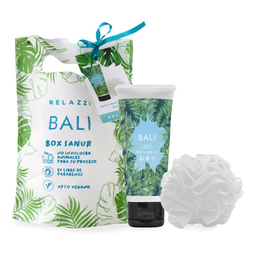 Box Sanur Relazzi Bali Jabón Liquido + Esponja De Baño