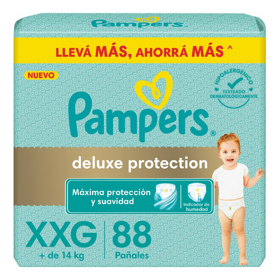Pampers Deluxe Protection Ahorra Más Talle Xxg X 88un 