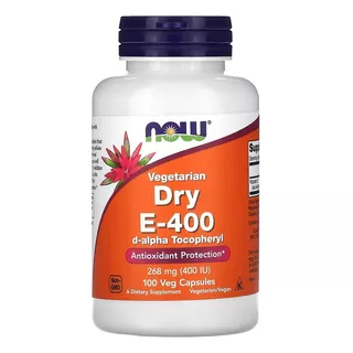 Dry E-400 268 Mg 400ui 100caps Vegana  Now Foods