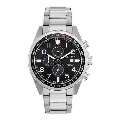 Citizen Crono Quartz Black Dial An3650-51e Color de la correa Plata Color del bisel Plata Color del fondo Negro