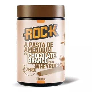Pasta De Amendoim Rock Com Whey Protein 1kg - Zero Açúcar Sabor Chocolate Branco