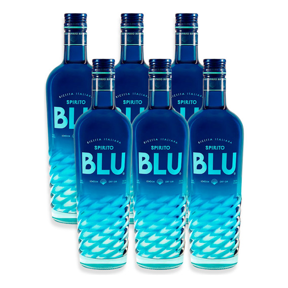 Spirito Blu London Dry Gin Ricetta Italiana 700ml Caja X6u