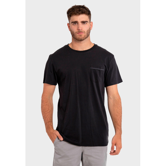 Polera Orgánica Con Bolsillo Negro Falcone