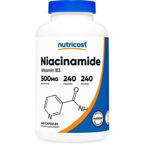 Niacina Niacinamide Vitamina B3 500mg 240 Capsulas Nutricost
