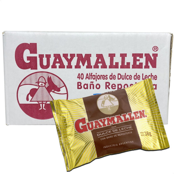 Alfajor Guaymallen Chocolate Dulce De Leche Caja 40 Unidades