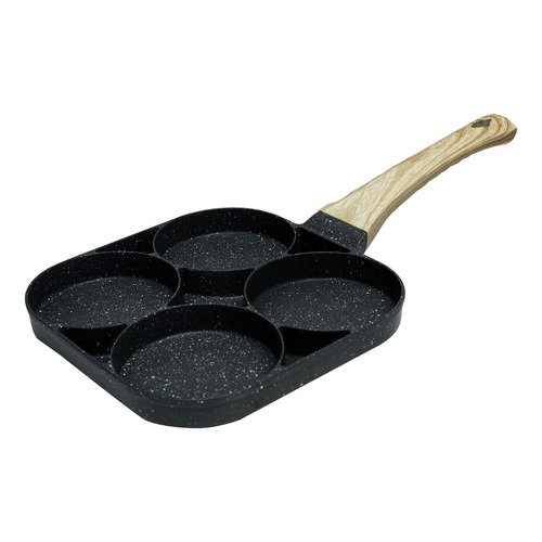 Sartén Multiusos 4 Divisiones P/huevos Hamburguesas Hot Cake Color Gris