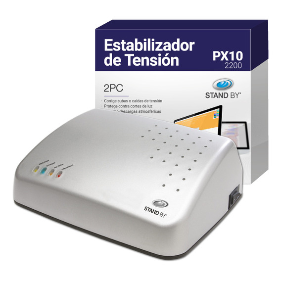 Estabilizador Tension Px10 2pc 2200w 4 Tomas Stand By