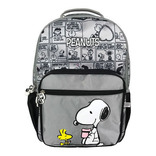 Morral Puff Printing Peanuts Snoopy Comics Gris