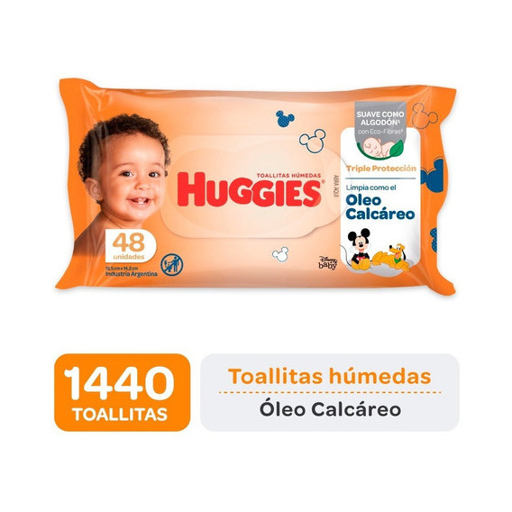 Toallas Huggies Triple Proteccion + Oleo X48 Caja Pack X 30