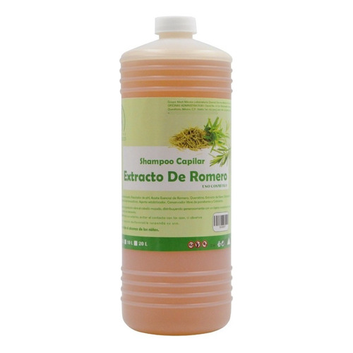 Shampoo Extracto Natural de Romero Antí-caída y Brillo Productos Mart México (1 Litro)