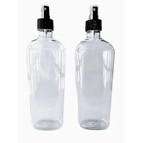 10env Oval Transparente Pet 500ml C/atomizador Negro(it-796)