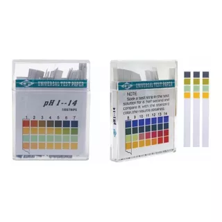 Papel Ph Rango 1-14 en 4 Colores Caja por 100 Tiras