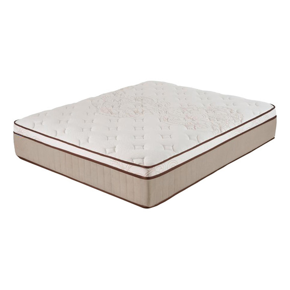 Colchón Narvaja Grand Pedic 2 plazas espuma alta densidad eurotop 32cm color beige y gris