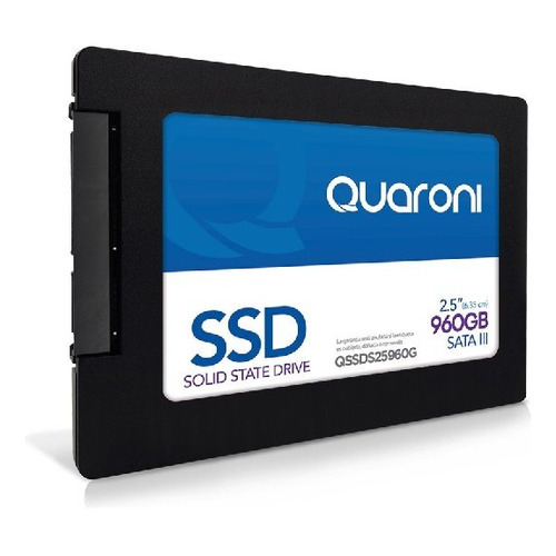 Unidad de Estado Sólido SSD Quaroni Capacidad  de 960GB Con Lectura Secuencial 550 Mbs Escritura Secuencial 490 Mbs en Color Negro Modelo QSSDD960