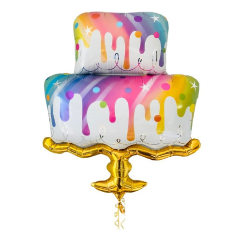 Globo Torta Arcoiris Metalizado Gigante Rainbow Mylar