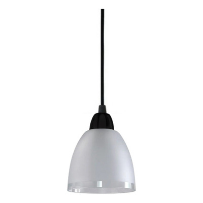 Colgante 1 Luz Vidrio Borde Transparente 15cm Negro Apto Led