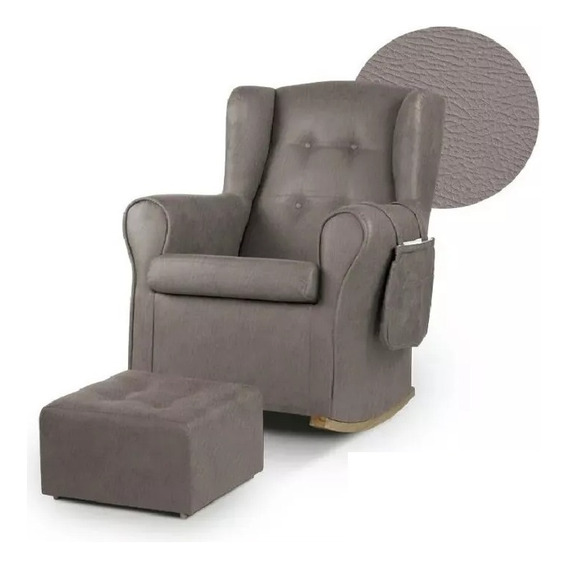 Sillon Mecedor Mecedora Para Amamantar C/ Puff Apoy Cabeza