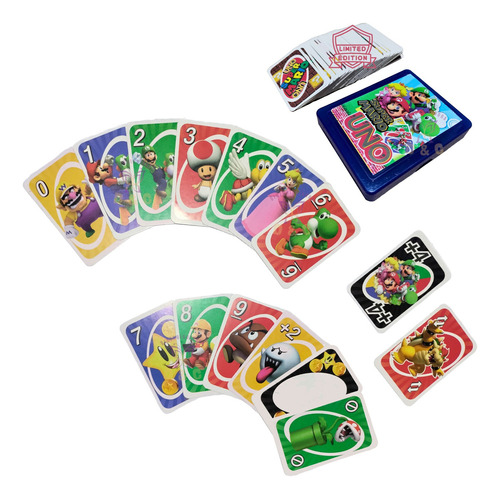 Juego Uno Cartas De Combinación Y Descarte Super Mario Ed.lt