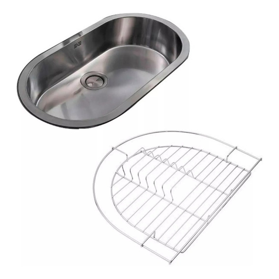 Kit Pileta De Cocina Curve Si77a + Escurridor Johnson Acero