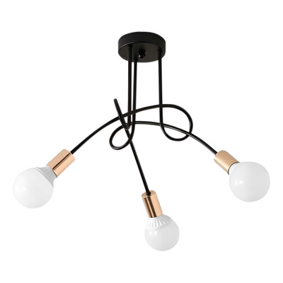 Araña Charly 3 Luces Apto Led Deco Moderno Vintage Cie