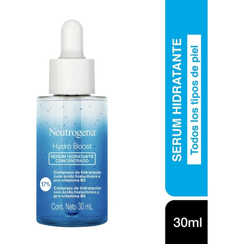 Serum Hidratante Concentrado Neutrogena® Hydro Boost 30 Ml Momento de aplicación Día/Noche Tipo de piel Todo tipo de piel
