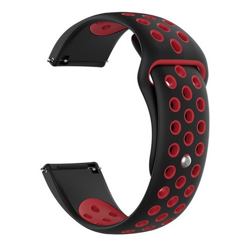 Malla Reloj Agujeros Smart Watch 20mm Silicona Gtr Xiaomi Ancho 20 mm Color Negro/Rojo