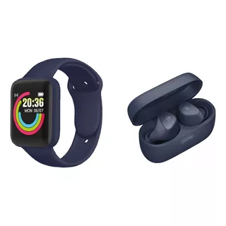 Combo Wollow Smartwatch Drako + Auriculares Cylon Pro Blue