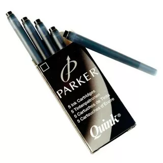 Cartuchos Pluma Fuente Parker Negro Pack X2 10 Pzas