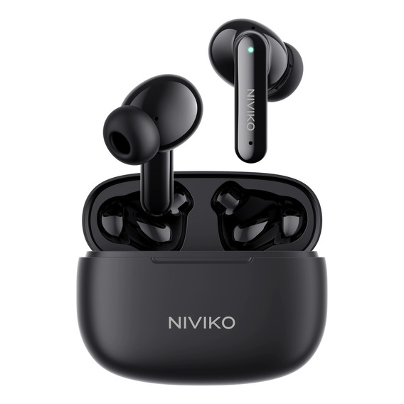Auriculares Bluetooth Niviko Tws In Ear Buds NVK-A9760 Negro Color De La Luz Verde