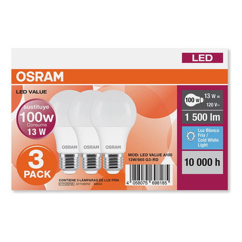 Foco Led 14w Blanco Osram 3 Pza Color de la luz Blanco neutro