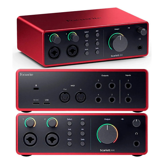 Tarjeta de audio Focusrite Scarlett 4i4 4th Gen 3 Year Garant