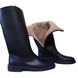 Bota Salteña  De Hombre Con Corderito.  100% Cuero  Vacuno 