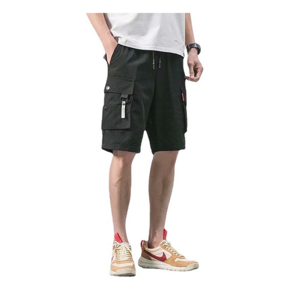 Casual Hombre Shorts Movimiento Pantalones Cargo Cordones 