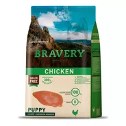 Alimento Bravery Puppy Para Perro Cachorro De Raza Mediana Y Grande Sabor Pollo En Bolsa De 4kg