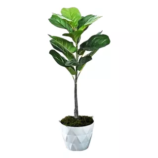 Planta Artificial Ficus Decorativa Con Maceta + Pasto 79 Cm