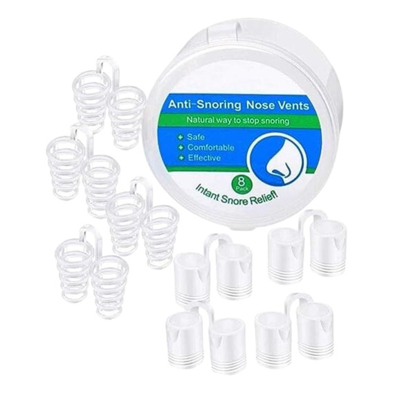 Kit 8 Anti Ronquido Tapón Nasal Silicona Mejora Respiraciónf