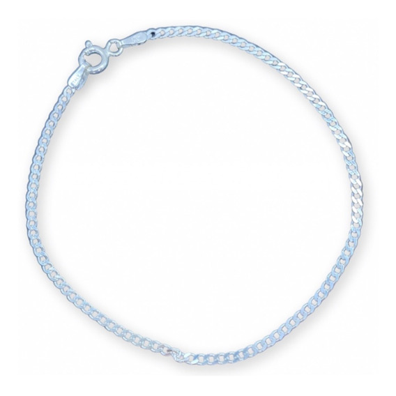 Pulsera Grumet Delgada Juvenil Diámetro 8 Cm Plata 925 +caja