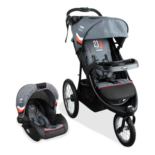 Coche Para Bebe + Portabebés Tipo Jogger X7 Sport 4 En 1 Color Gris