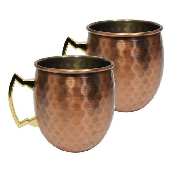 Mug Vasos Cobre Set De 2 Casatua Moscow Mule Coctel 500ml Mugscow Vintage