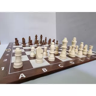 Juego Ajedrez De Madera Con Tablero De Madera C Nomenclatura