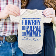 Body De Bebês Cowboy Do Papai Azul Country Tshirt