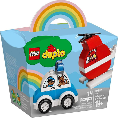 Lego® Duplo - Helicóptero De Bomberos Y Auto De Polici 10957 Cantidad de piezas 14