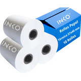 10 Rollos 57x40 Mm 57x20 Mts Para Impresoras Clip Total Point Smart Tpv Punto De Venta Color Blanco Impresión Color Negro Inko